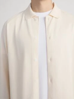Button Down Pique Shirt -- Cream -FRAME Clothing Shop MP26JSH001 CREA 1570 shirt front detail image
