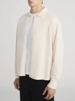 Button Down Pique Shirt -- Cream -FRAME Clothing Shop MP26JSH001 CREA 1578 shirt side angle image