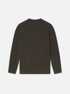 Men's Light Supima Cotton Long Sleeve Crewneck Tee - Chocolate Brown -FRAME Clothing Shop MP26JTE010 CHBR B shirt back packshot image