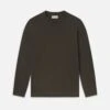 Men's Light Supima Cotton Long Sleeve Crewneck Tee - Chocolate Brown