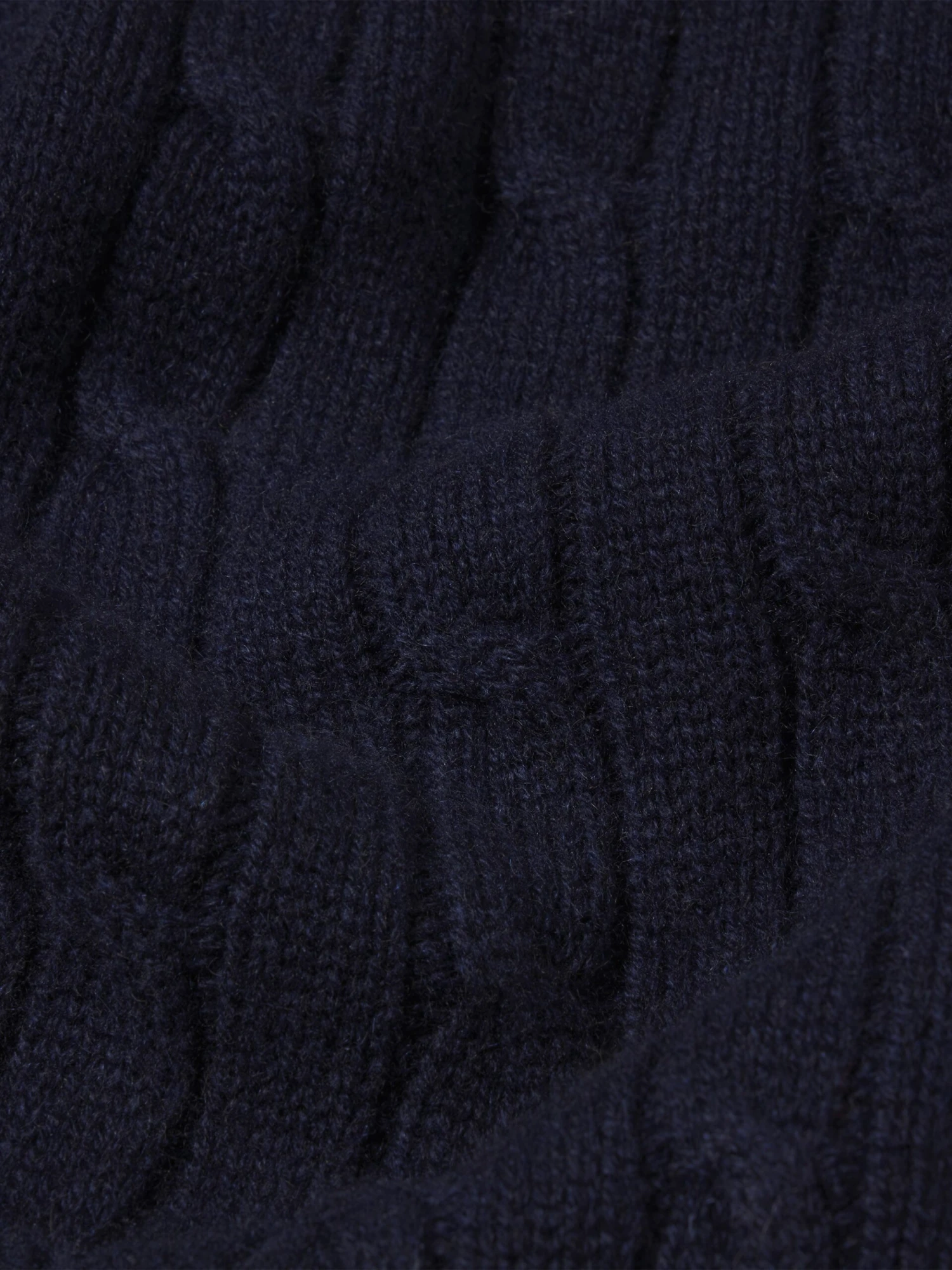 Cable Polo Sweater in Dark Navy – Wool-Cashmere Refined Knit 8 Cable Polo Sweater in Dark Navy – Wool-Cashmere Refined Knit - Image 8