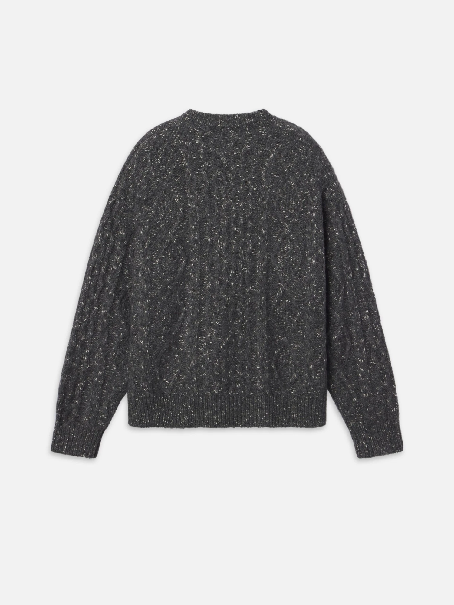 Chunky Cable Sweater -- Grey Melange 3 Chunky Cable Sweater -- Grey Melange - Image 3