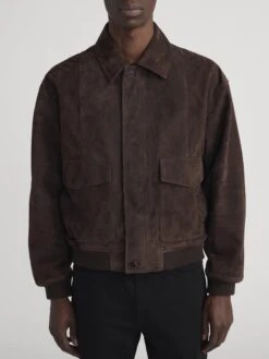 Retro Dark Brown Genuine Leather Jacket – Vintage Inspired Classic Fit Outerwear -FRAME Clothing Shop MP26LJA002 DKBR 2296 jacket front image