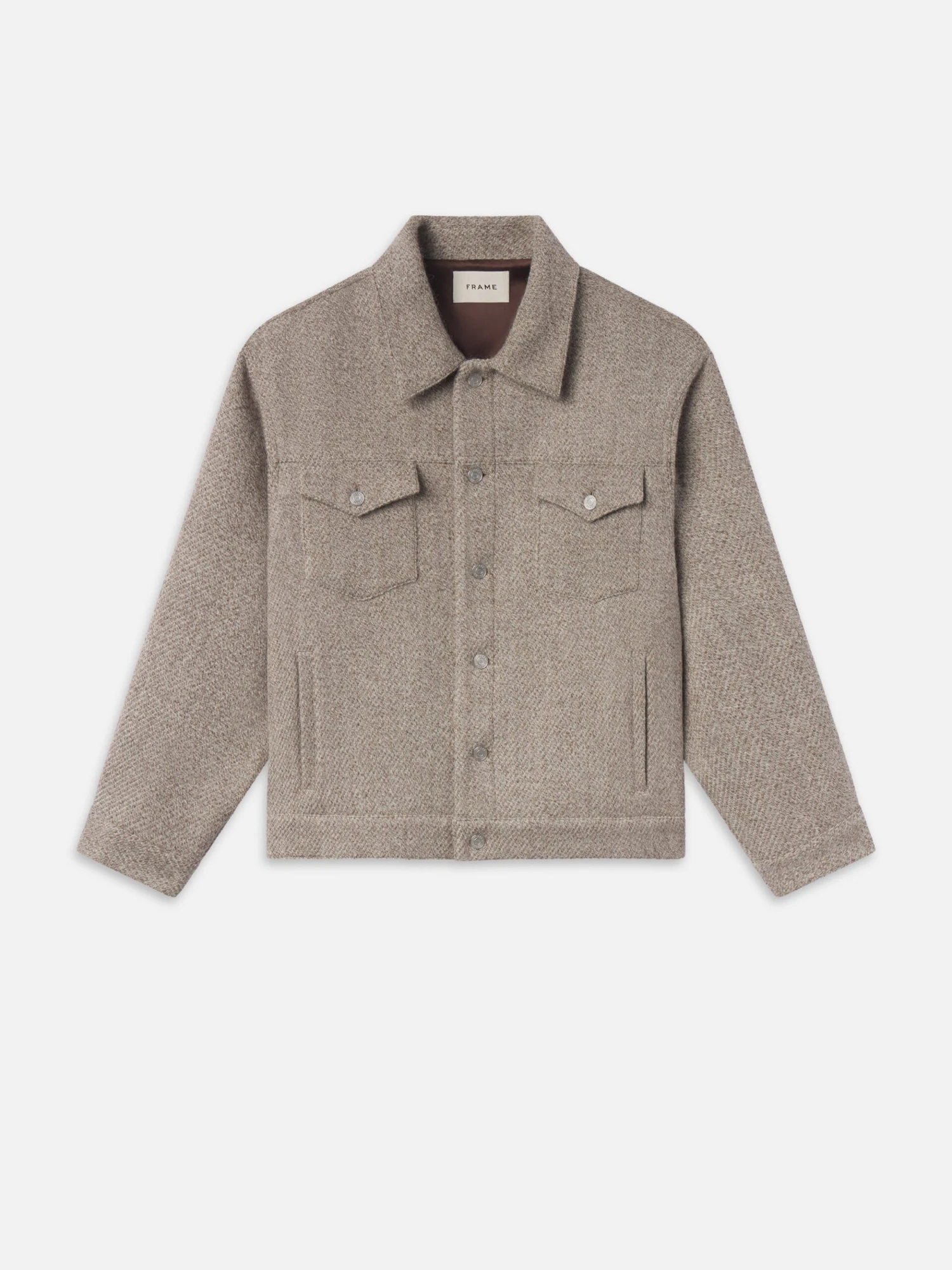 Wool Trucker Jacket -- Light Taupe 1 Wool Trucker Jacket -- Light Taupe