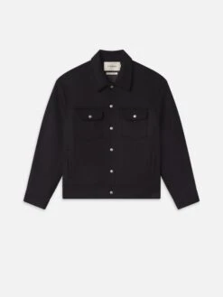 Wool Trucker Jacket -- Black