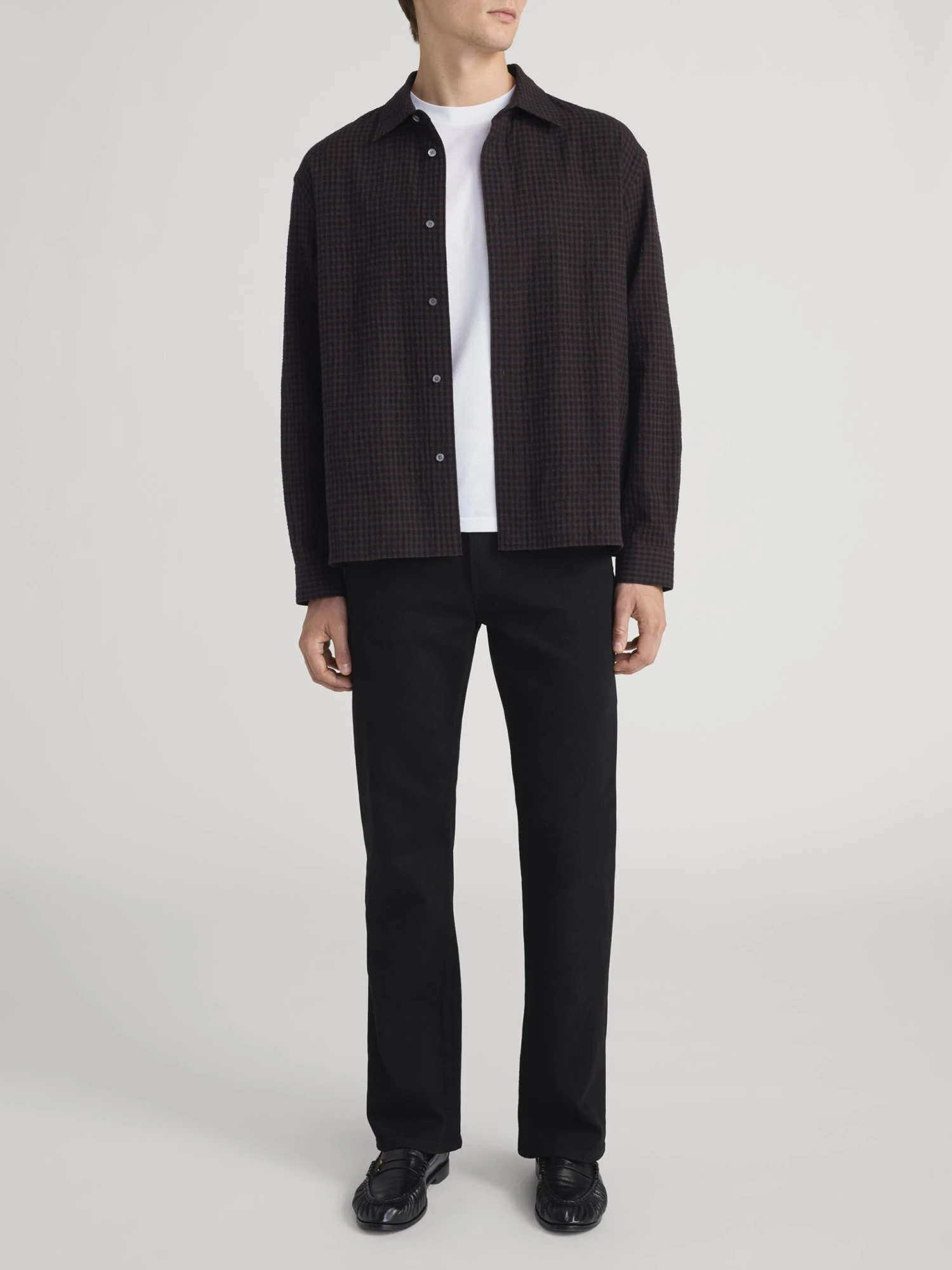 Navy Blue Checkered Cotton-Wool Blend – Classic Pointed Collar Button-Down Shirt 2 Navy Blue Checkered Cotton-Wool Blend – Classic Pointed Collar Button-Down Shirt - Image 2