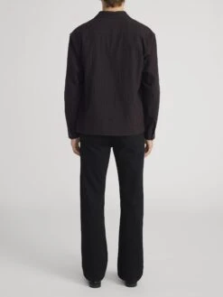 Navy Blue Checkered Cotton-Wool Blend – Classic Pointed Collar Button-Down Shirt 12 Navy Blue Checkered Cotton-Wool Blend – Classic Pointed Collar Button-Down Shirt -FRAME Clothing Shop MP26WSH004 NACH 1045 shirt back image