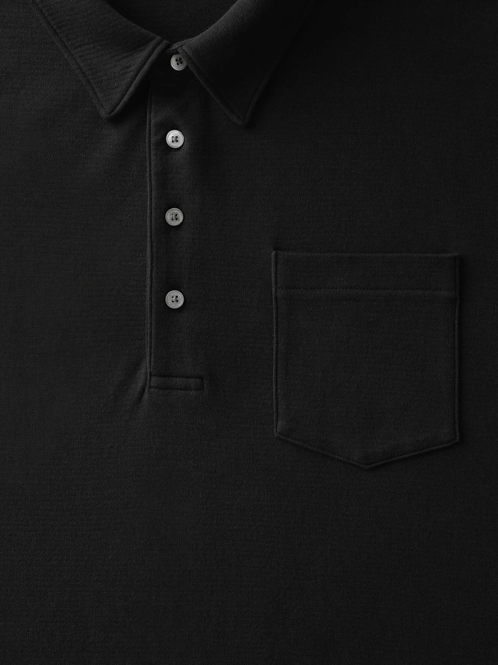 Duo Fold Premium Black - Double-Knit Cotton Short Sleeve Polo with Chest Pocket 2 Duo Fold Premium Black - Double-Knit Cotton Short Sleeve Polo with Chest Pocket - Image 2