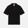 Duo Fold Premium Black - Double-Knit Cotton Short Sleeve Polo with Chest Pocket