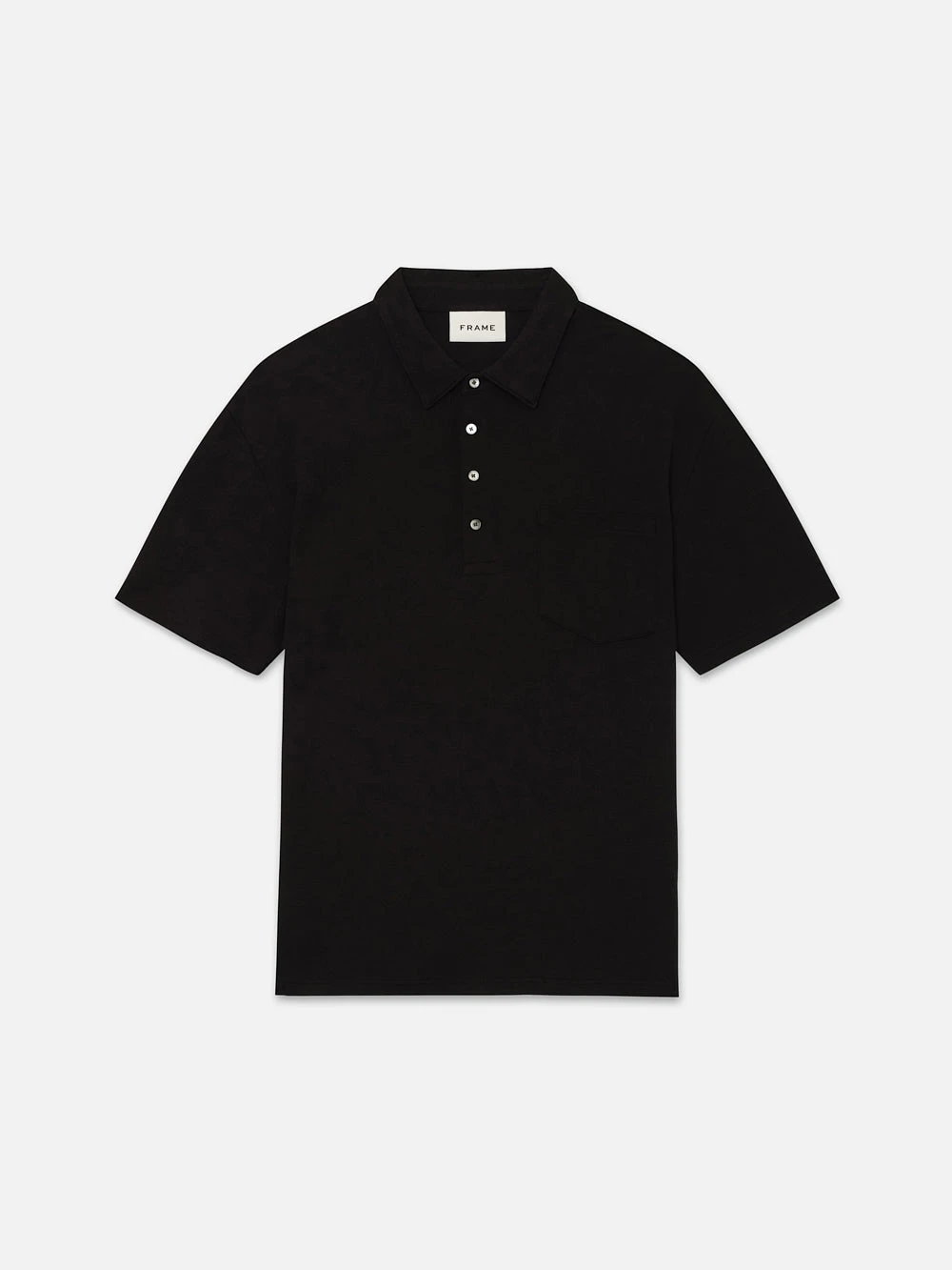 Duo Fold Premium Black - Double-Knit Cotton Short Sleeve Polo with Chest Pocket 1 Duo Fold Premium Black - Double-Knit Cotton Short Sleeve Polo with Chest Pocket