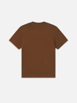 Light Cotton Crewneck Tee in Caramel – Premium Supima Cotton Short Sleeve -FRAME Clothing Shop MS25JTE001 CRME B top back packshot image