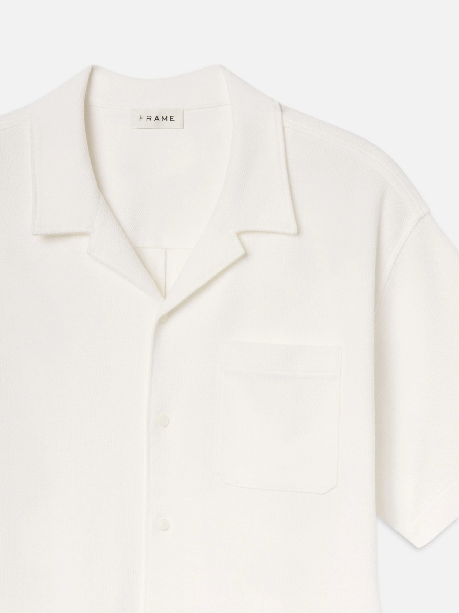 Jacquard Short Sleeve Relaxed Shirt -- White 3 Jacquard Short Sleeve Relaxed Shirt -- White - Image 3