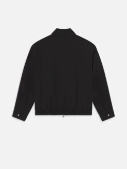 Men's Black Wool Blouson Jacket β Loose Fit Short Silhouette with Silver Zip 9 Men's Black Wool Blouson Jacket β Loose Fit Short Silhouette with Silver Zip -FRAME Clothing Shop MS25WJA011 BLK BACK