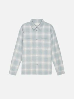 Plaid Cotton Overshirt in Light Blue - Lightweight Casual Layering Shirt