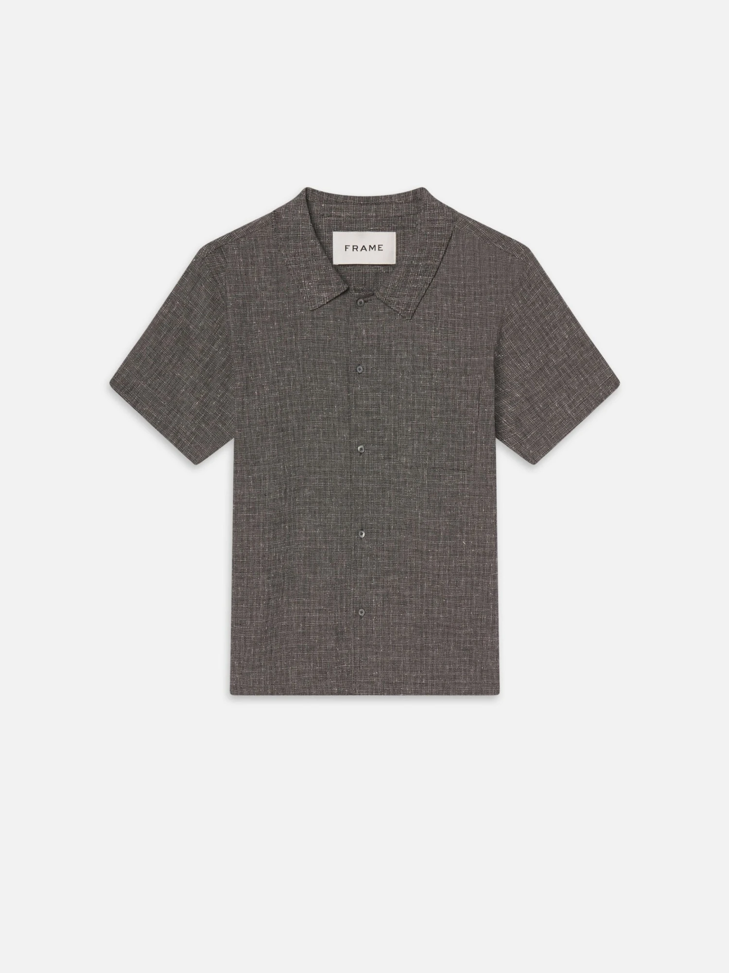 Black Multi Textured Short Sleeve Shirt β Cotton-Linen Waffle Knit Button Down 1 Black Multi Textured Short Sleeve Shirt β Cotton-Linen Waffle Knit Button Down