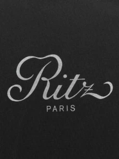 FRAME x Ritz Paris Men's Black Cropped Relaxed T-Shirt – Cotton-Cashmere Luxury Tee -FRAME Clothing Shop RM23JTE001 BLK DETAIL 0148 t shirt detail packshot image