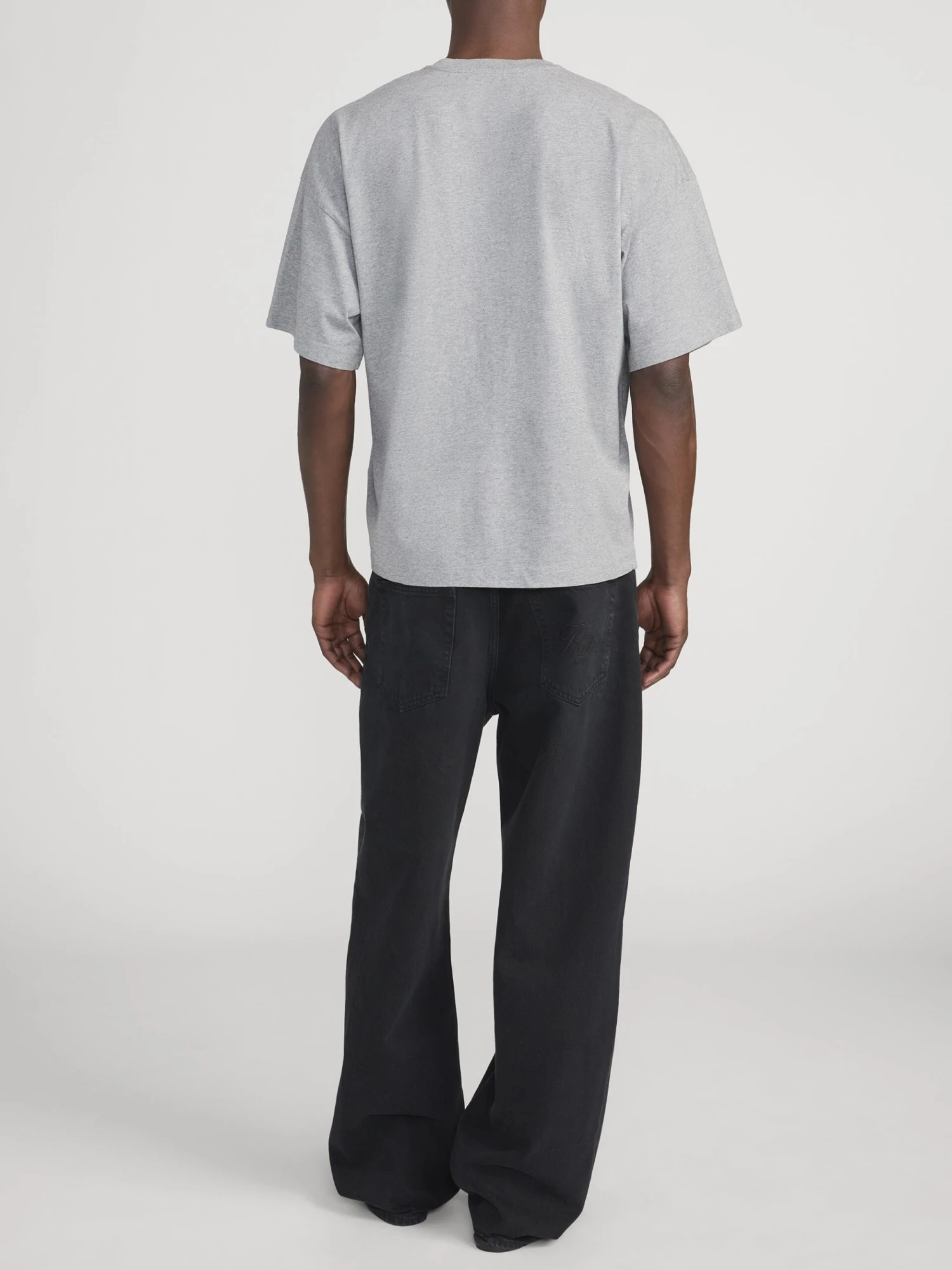 Frame x Ritz Paris Heather Grey Cotton-Cashmere Cropped Relaxed T-Shirt 6 Frame x Ritz Paris Heather Grey Cotton-Cashmere Cropped Relaxed T-Shirt - Image 6