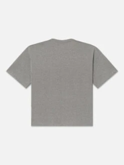 Frame x Ritz Paris Heather Grey Cotton-Cashmere Cropped Relaxed T-Shirt 15 Frame x Ritz Paris Heather Grey Cotton-Cashmere Cropped Relaxed T-Shirt -FRAME Clothing Shop RM23JTE HGRY BACK 7437 top back packshot image