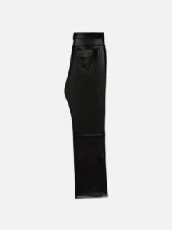 FRAME x Ritz Paris Black Lamb Leather Relaxed Fit Pants – Tonal Logo Edition -FRAME Clothing Shop RM23LPA001 BLK BACK 0362 pants back packshot image