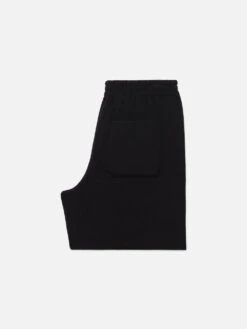 FRAME x Ritz Paris Black Wool Shorts – Embroidered Logo Luxury Tailored Shorts -FRAME Clothing Shop RM23WST001 BLK BACK 0136 shorts back packshot image