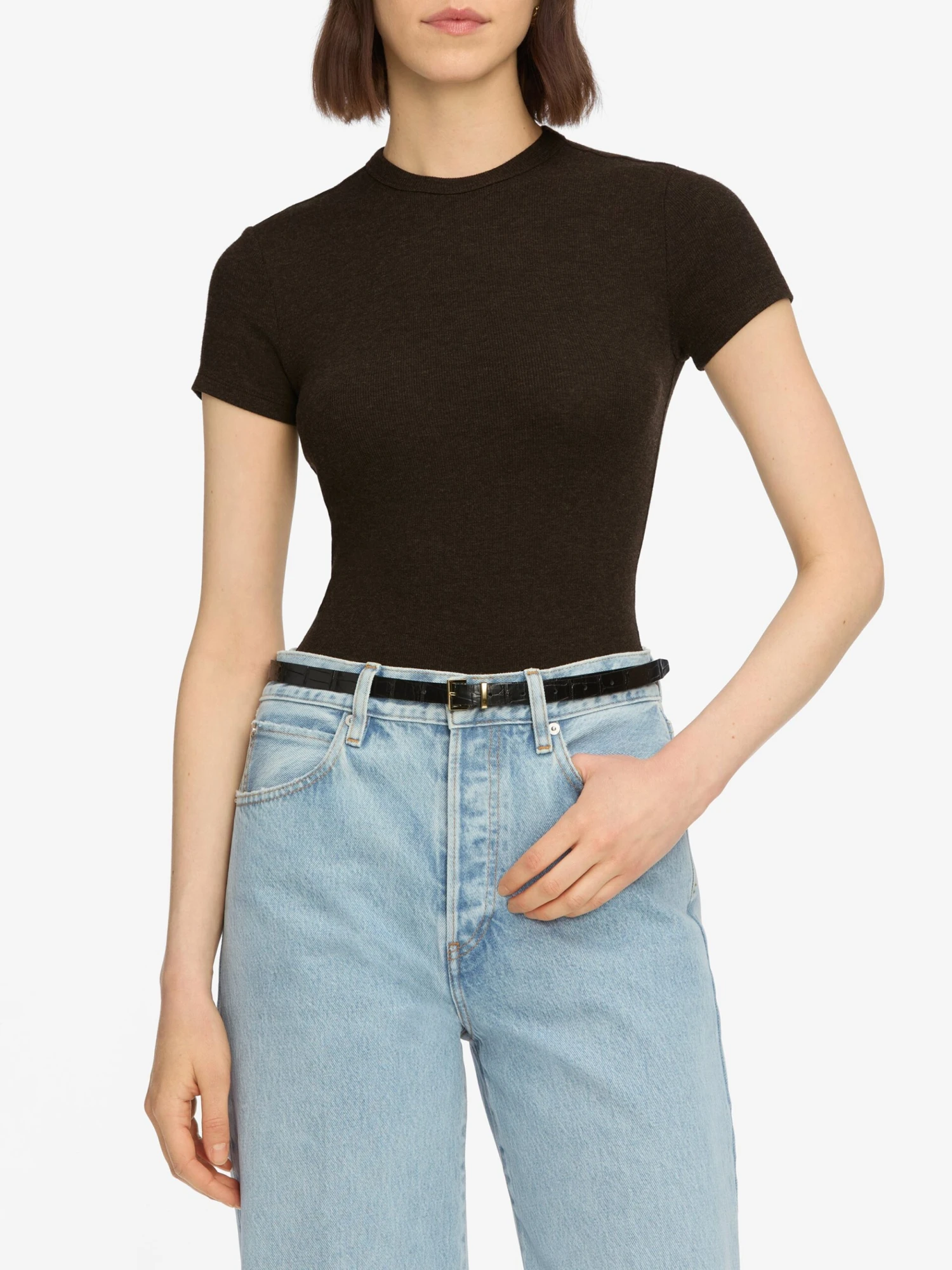 The Rib Baby Tee -- Coffee 3 The Rib Baby Tee -- Coffee - Image 3