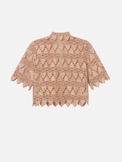 The Lace Button Up Shirt -- Blush -FRAME Clothing Shop WE24WSH010 THELACEBUTTONUPSHIRT BLSH BACK top back packshot image