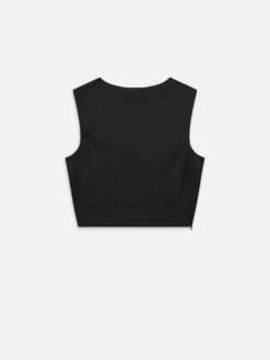 The Mesh Twist Tank -- Black 5 The Mesh Twist Tank -- Black -FRAME Clothing Shop WE25JKT001 BLK B top back packshot image