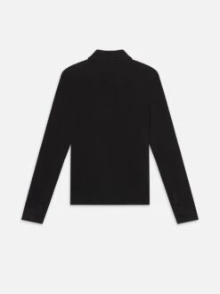 The Long Sleeve Caddy Polo -- Black -FRAME Clothing Shop WE25JKT019 BLK B polo back packshot image