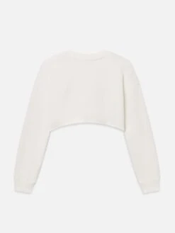 Sotheby’s Women's Cropped Sweatshirt -- Cream -FRAME Clothing Shop WE25JSS002 CREA B sweatshirt back packshot image