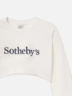 Sotheby’s Women's Cropped Sweatshirt -- Cream -FRAME Clothing Shop WE25JSS002 CREA DET sweatshirt front detail packshot image