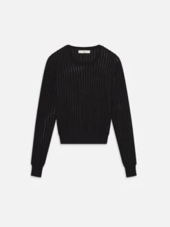The Sheer Stripe Sweater -- Black