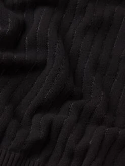 The Sheer Stripe Sweater -- Black -FRAME Clothing Shop WE25KSW002 BLK FABRICDETAIL sweater texture detail image