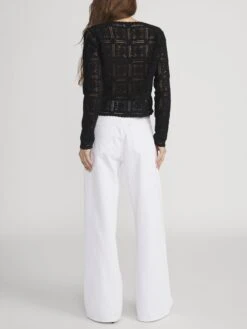 The Crochet Cardi -- Black -FRAME Clothing Shop WE25KSW008 BLK 3356 cardi back image