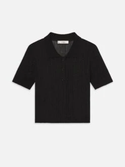 The Ribbed Polo -- Black