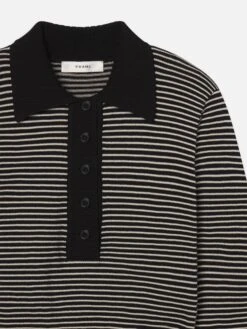 The Graduate Sweater -- Black Multi 6 The Graduate Sweater -- Black Multi -FRAME Clothing Shop WE25KSW040 BKMU DET sweater front detail packshot image