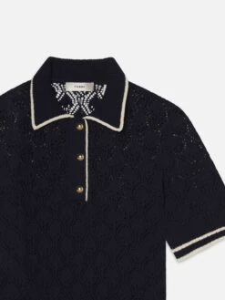 The Rookie Polo -- Navy Multi -FRAME Clothing Shop WE25KSW042 NAMU DET polo front detail packshot image