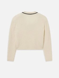 Sotheby’s Women's V-Neck Sweater -- Cream -FRAME Clothing Shop WE25KSW046 CREA B sweater back packshot image