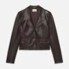 The Leather Cuffed Jacket -- Dark Brown