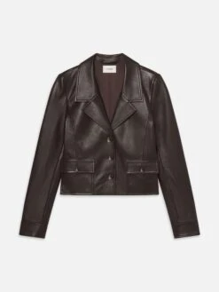The Leather Cuffed Jacket -- Dark Brown