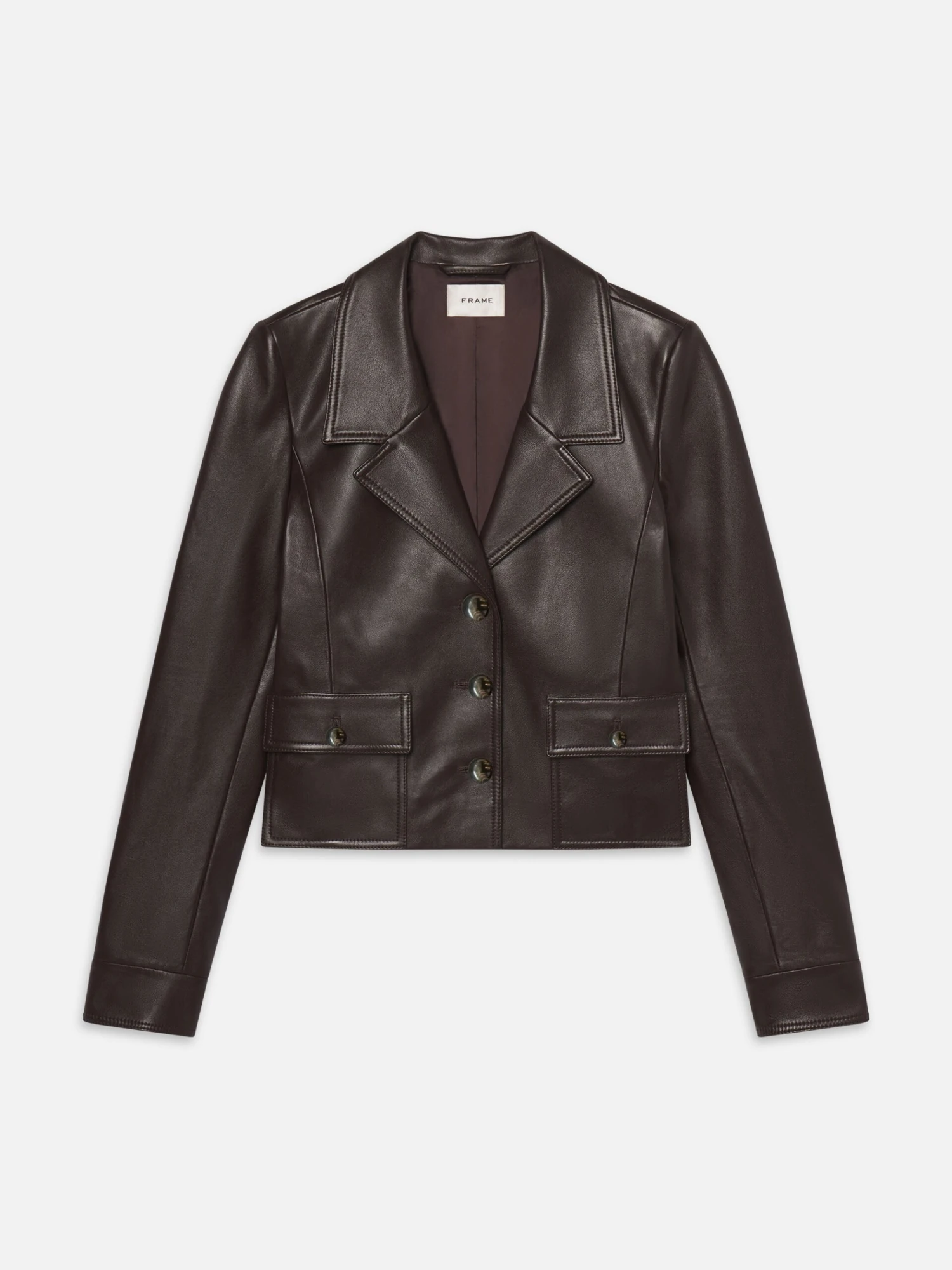The Leather Cuffed Jacket -- Dark Brown 1 The Leather Cuffed Jacket -- Dark Brown
