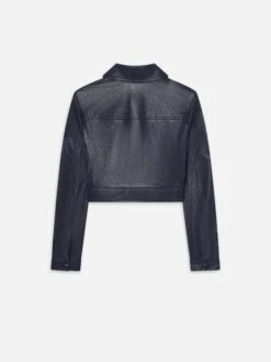 The Small Leather Jacket -- Dark Indigo 5 The Small Leather Jacket -- Dark Indigo -FRAME Clothing Shop WE25LJA005 DKIN B jacket back packshot image