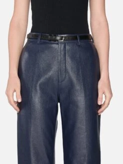 The Leather Trouser -- Dark Indigo 7 The Leather Trouser -- Dark Indigo -FRAME Clothing Shop WE25LPA002 DKIN 02657 pants front detail image