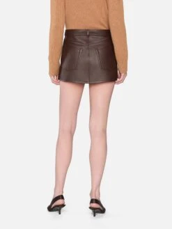 The Leather Mini Skirt -- Dark Brown 9 The Leather Mini Skirt -- Dark Brown -FRAME Clothing Shop WE25LSK002 DKBR 01292 skirt back image