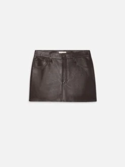 The Leather Mini Skirt -- Dark Brown