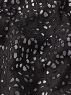 The Deco Eyelet Top -- Black -FRAME Clothing Shop WE25WSH007 BLK FABRICDETAIL top texture detail image