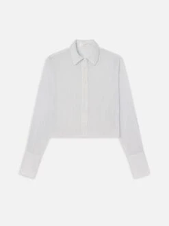 The Curved Hem Shirt -- Light Chambray Multi