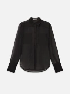 The Silk Organza Shirt -- Black