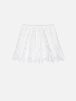 The Deco Eyelet Skirt -- White