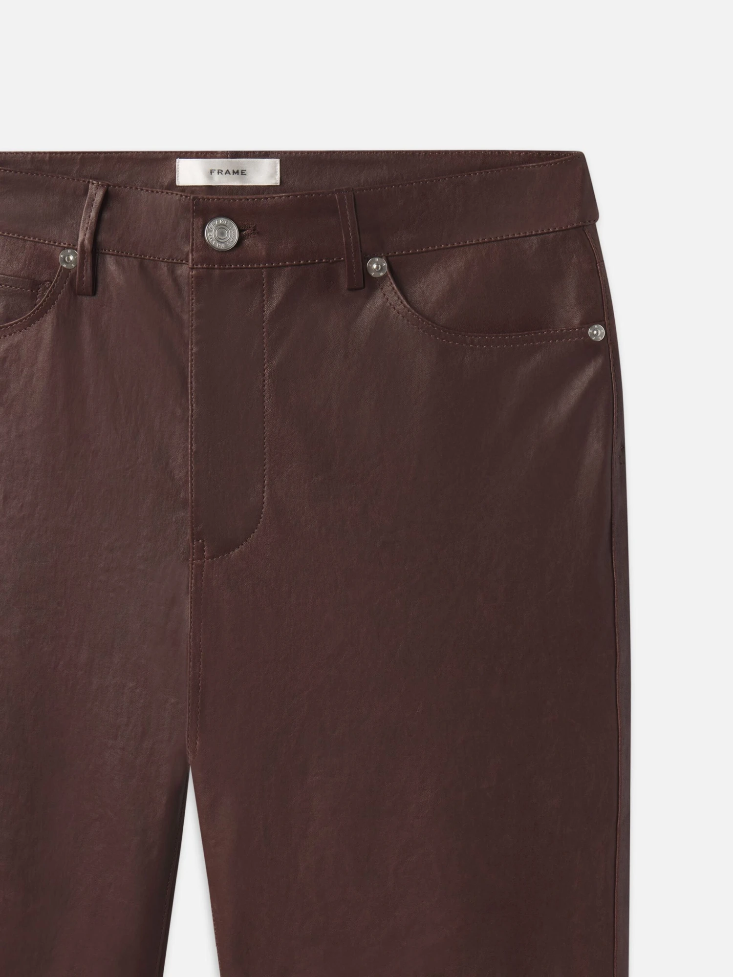 The Slim Stacked Leather Pant -- Espresso 3 The Slim Stacked Leather Pant -- Espresso - Image 3