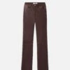 The Slim Stacked Leather Pant -- Espresso